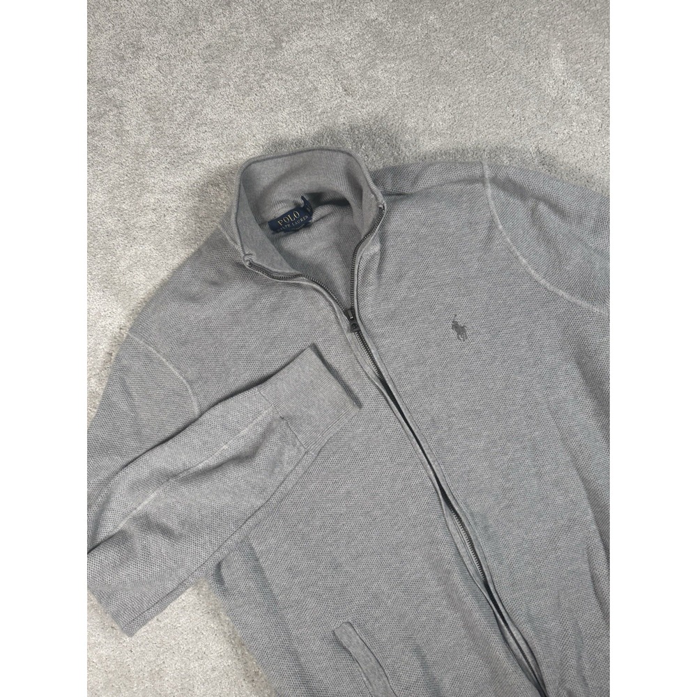Ralph Lauren Polo Men's Pima Cotton Full Zip Jacket | Gray | XL Preppy‎ Pony